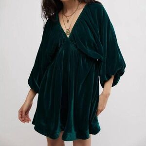 Free People Deep Green Mini Dress